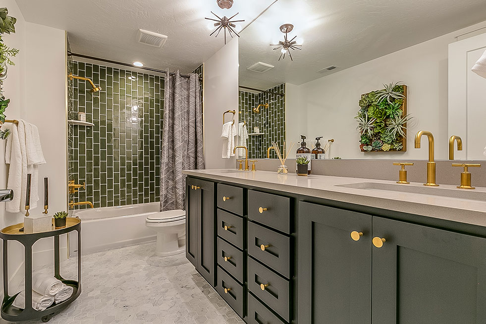 View of Beautiful bathroom after remodeling 