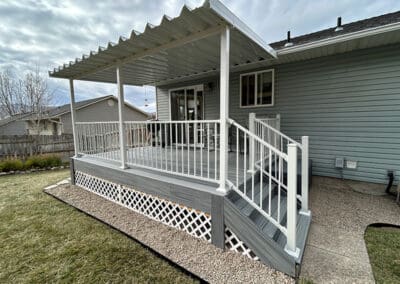 New deck install on gray house