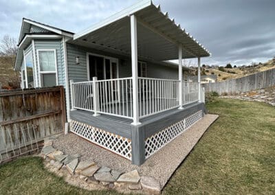 New deck install on gray house