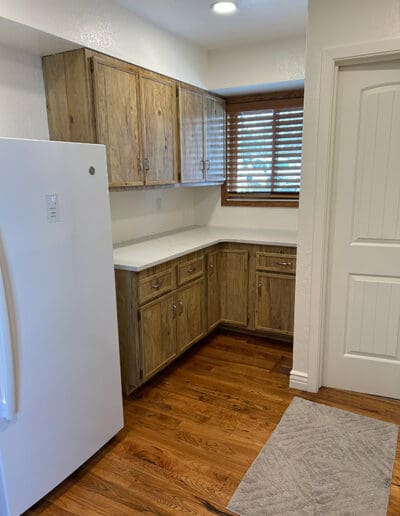 Kitchen with hardwood flooring