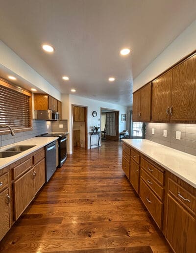 Kitchen with hardwood flooring