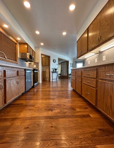 Kitchen with hardwood flooring
